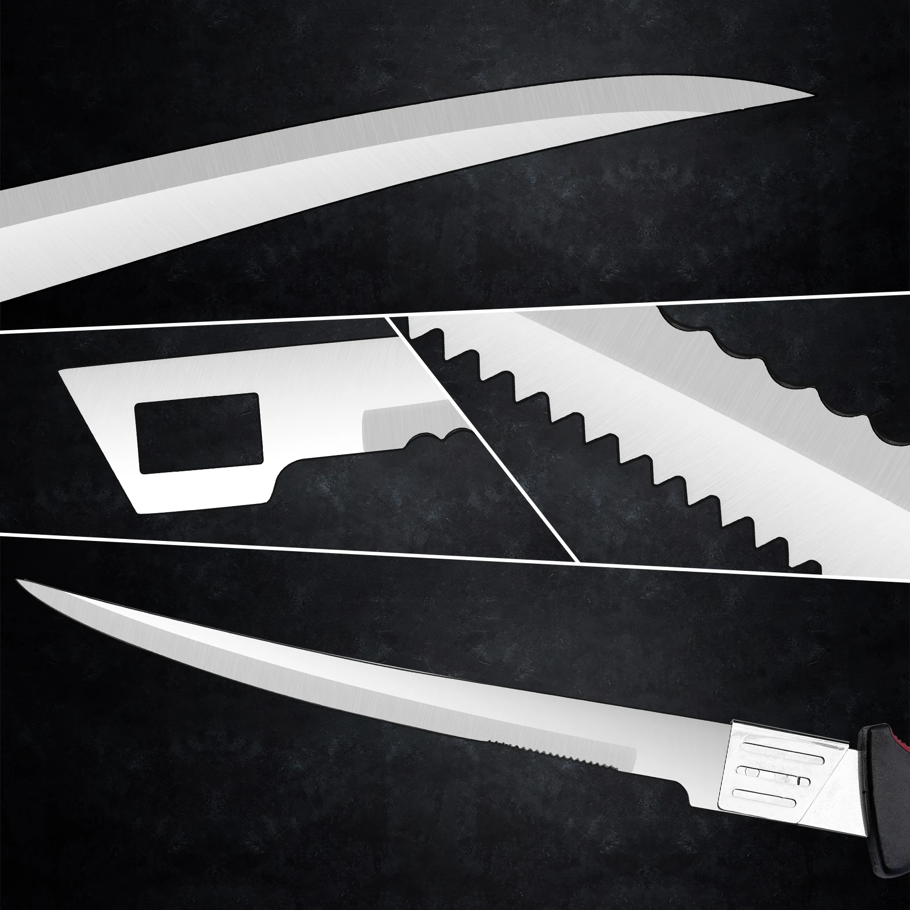 Grandsharp Portable Stainless Steel Kitchen Fillet Knife Fruit Carving Boning Knives Outdoor Hunting Survival Tools with Sheath