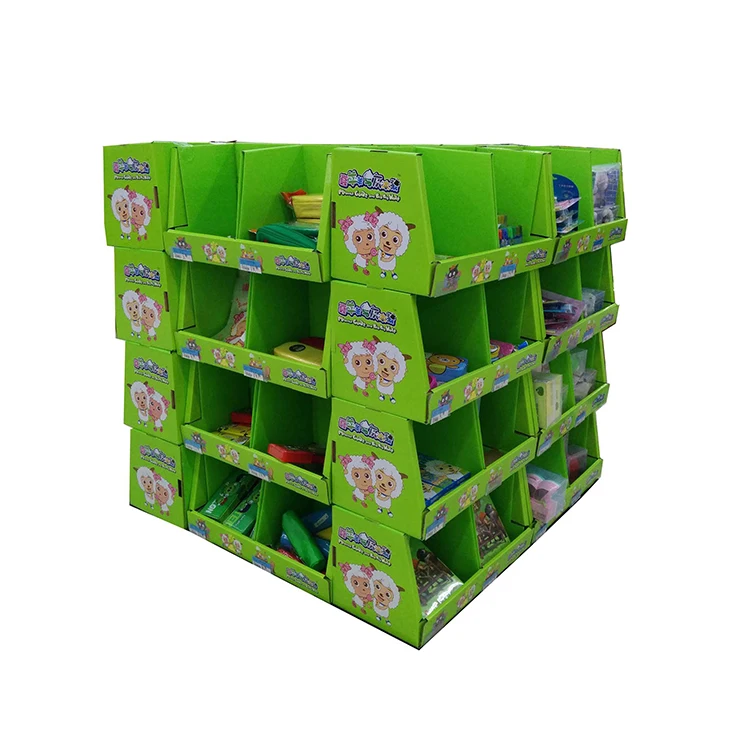 
Custom Low MOQ Supermarket promotion cardboard pallet display for spices , Display stand of food Toys 