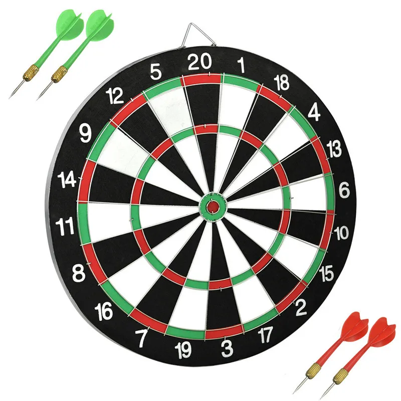 Indoor Outdoor Dart Board 12/15/17 Inch Double-sided Flocking Professional Metal Needle Tip Aim Dart Board Suit