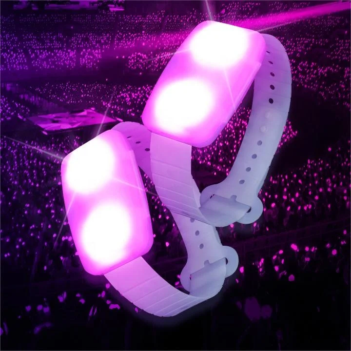 Sound Activated Pulsera LED Bracelet Wristband with APP DMX Remote Controller for Event Concert Music Tour