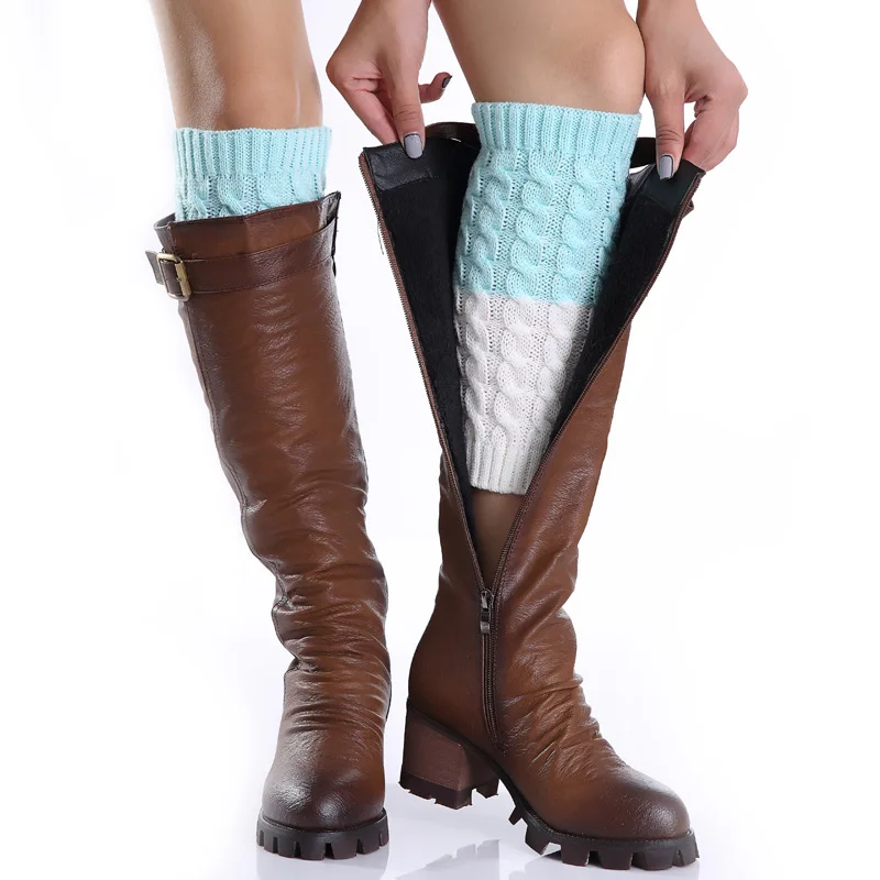 Женские короткие сапоги, носки, вязаные крючком манжеты для обуви, топперы, гетры, носки