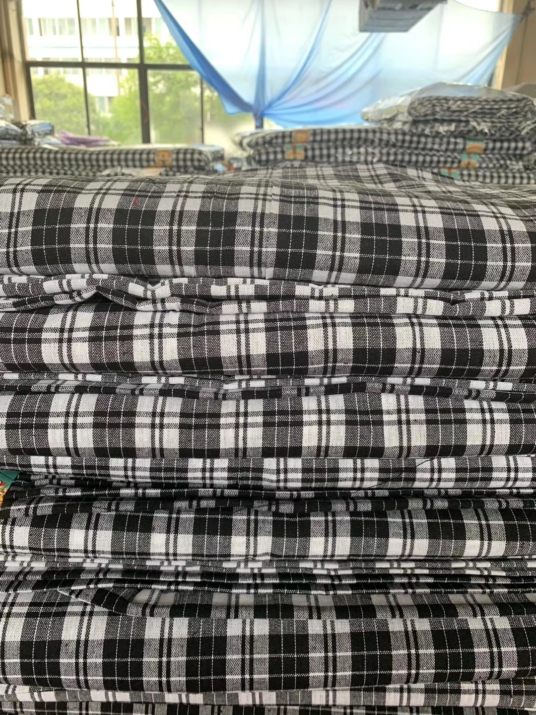 100%polyester yarn dyed check fabric for shirt and lining
