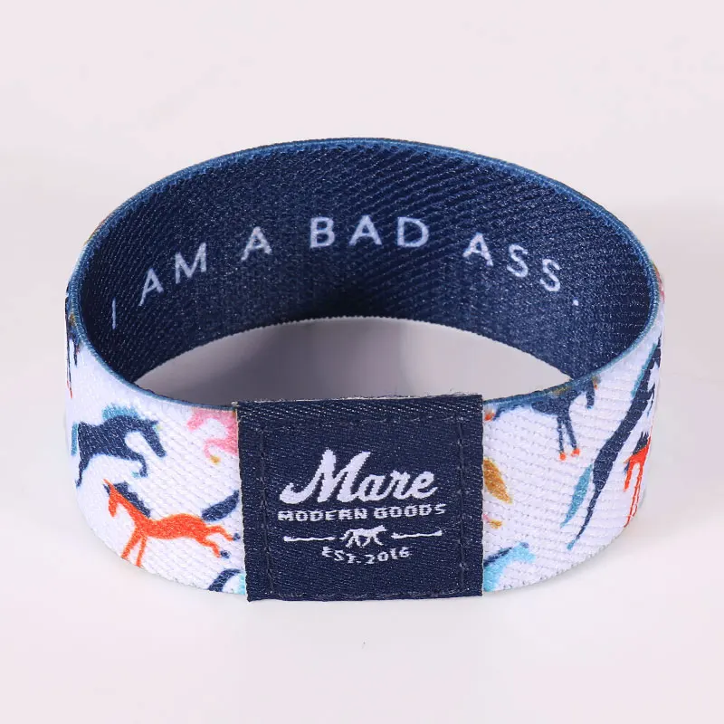 
Custom Sublimation Free Design Elasticated Material Polyester NFC Elastic Wristband Rolls 