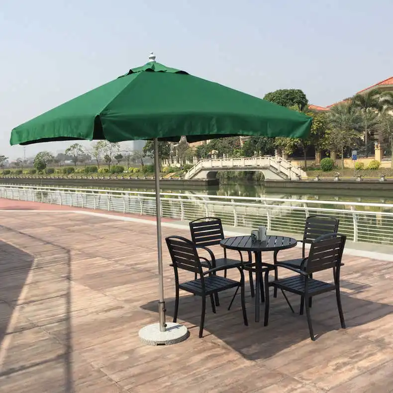 Leisure outdoor furniture set courtyard cafe cake shop green outdoor dining waterproof plastic wood table chair set