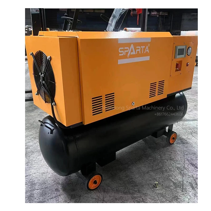 7.5kw 10hp 8bar All in One Pm VSD Industrial Screw Air Compressor with Air Dryer Tank Filter