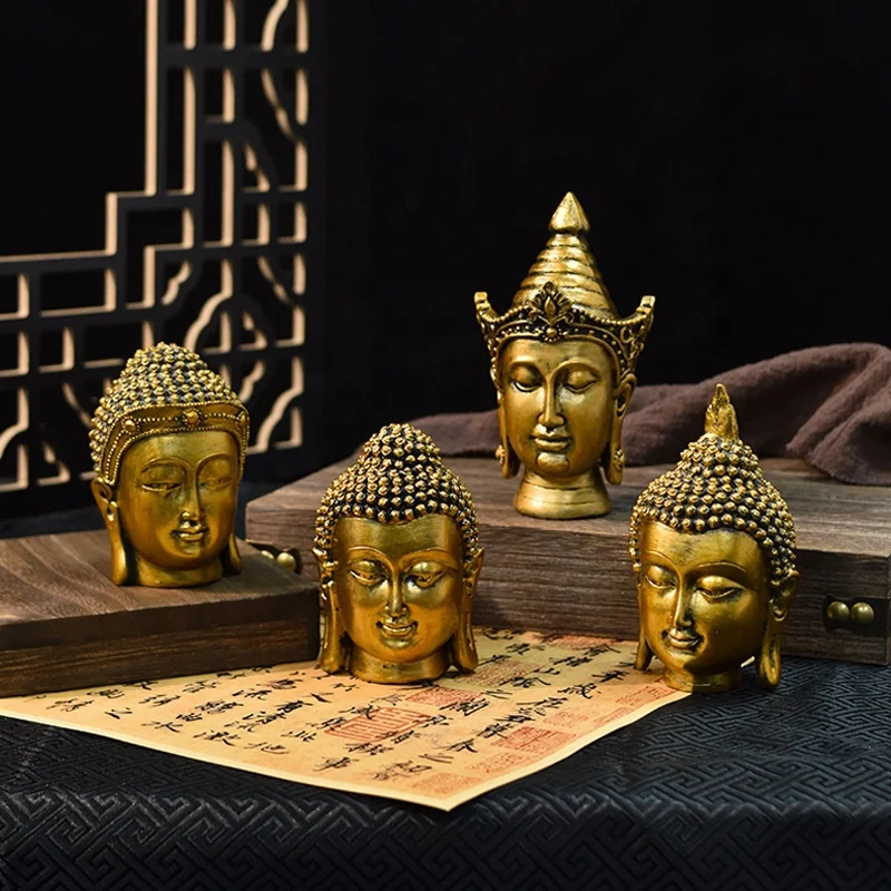 wholesale Resin Southeast Asia chinese buddha head statue buddhism item modern art home decor