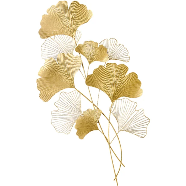 Креативный Металлический Настенный 3D декор в китайском стиле Ginkgo Biloba для дома