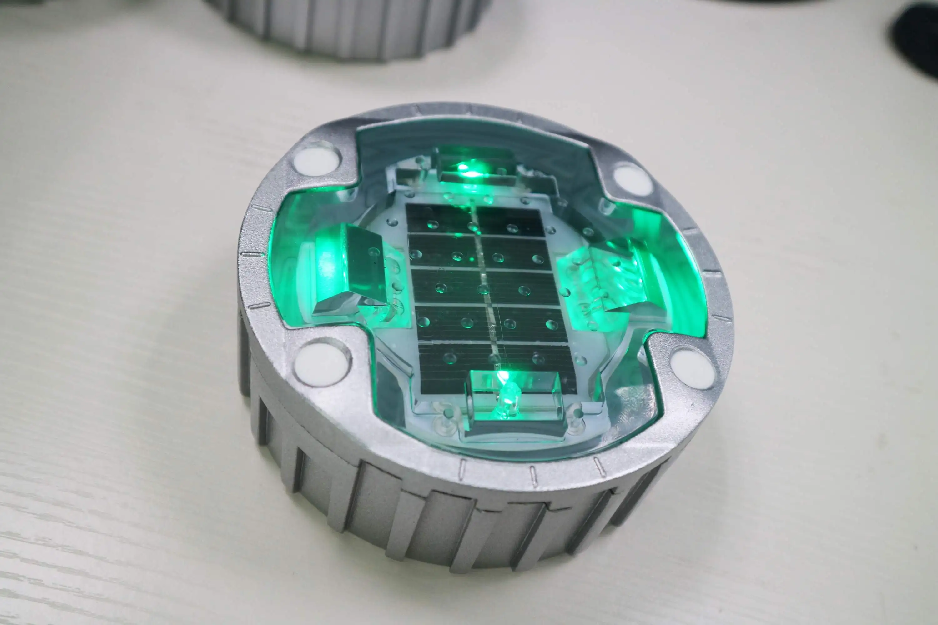  4 side 360 degree led pavement marker aluminum cat eye highway steady round embedded blinking solar road stud
