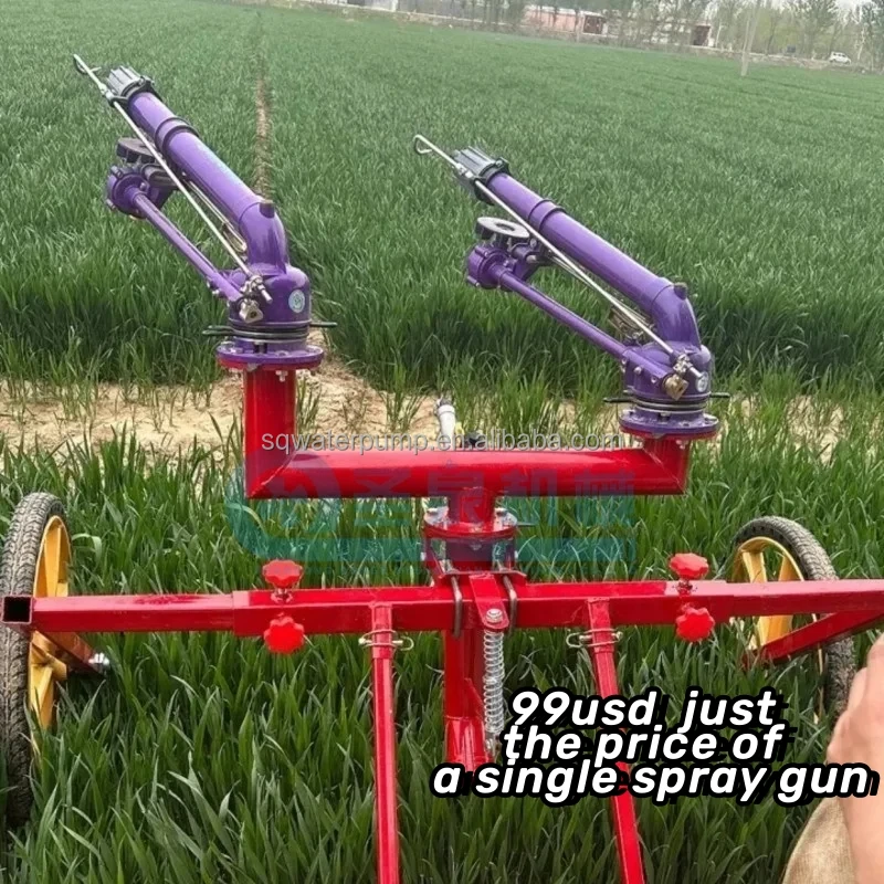 Double bladed high-pressure pump diesel engine, small hand pushed 3-inch pump for simple drip irrigation