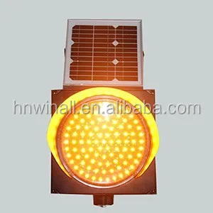best quality Solar Powered Yellow Flashing beacon Light Circular Led red green Light Traffic Strobe Light