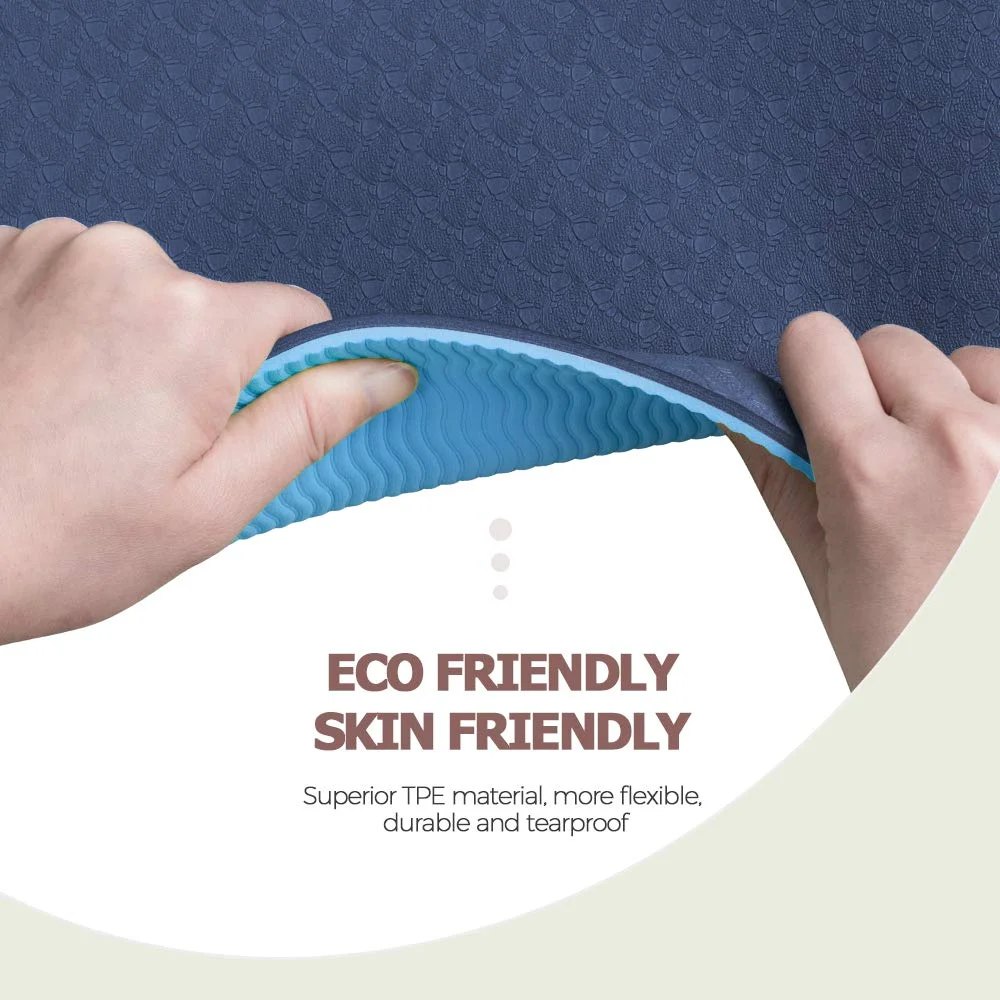 Floor Exercises Non Slip Textured Surface Eco Friendly Yoga Matt,Custom Logo TPE Yoga Mat.