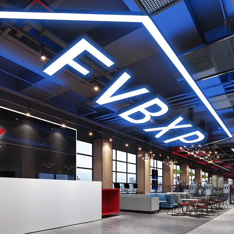 Customizable 26 English letters pendant light Decorative Lighting hanging lamp Mall Supermarket Linear Alphabet Lights