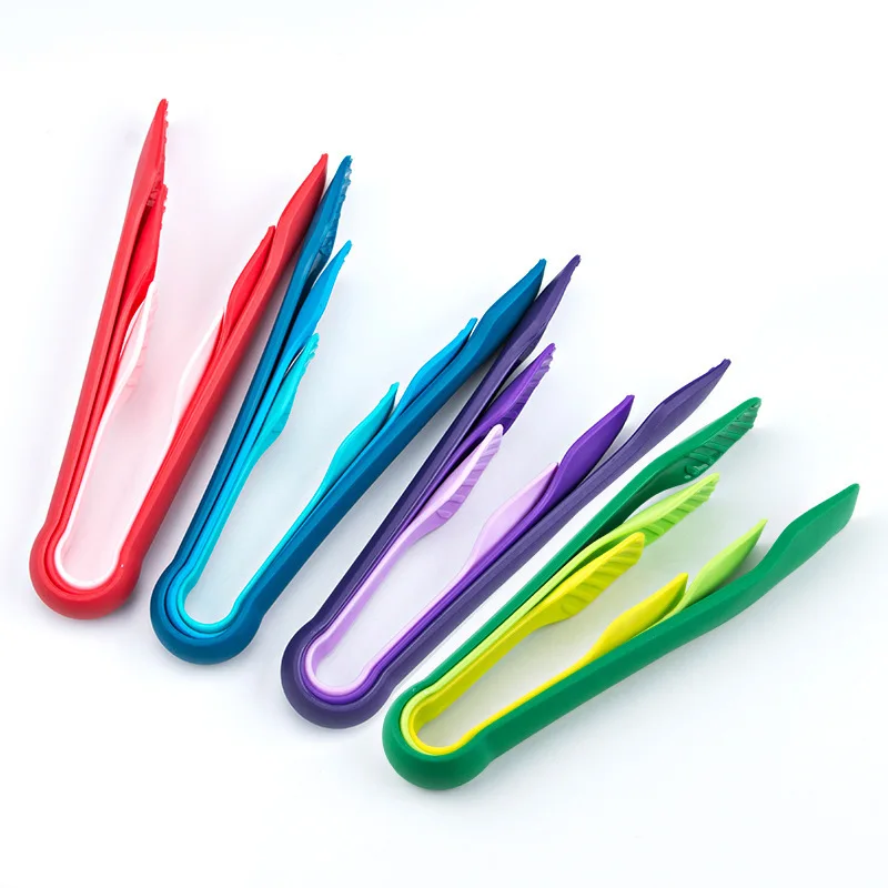 Custom kitchen cooking 3pcs set premium non-slip plastic mini grill bbq food tongs