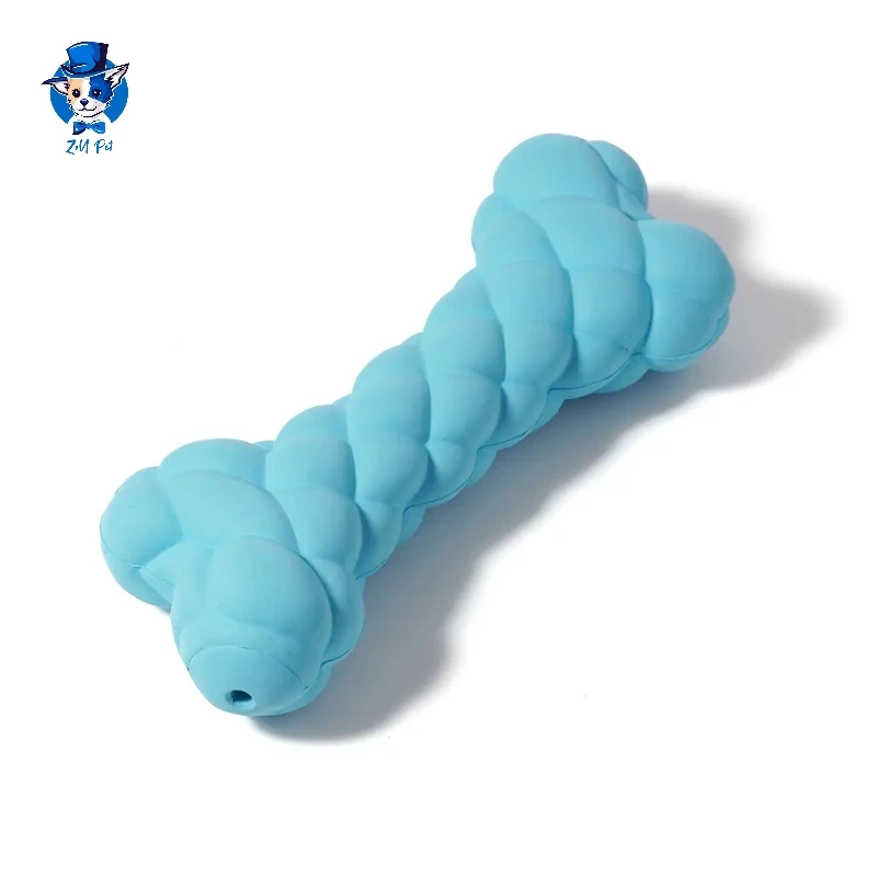 Wholesale Durable Tooth Cleaning Dog Bone Toy Squeaky Natural Rubber Dog Bone