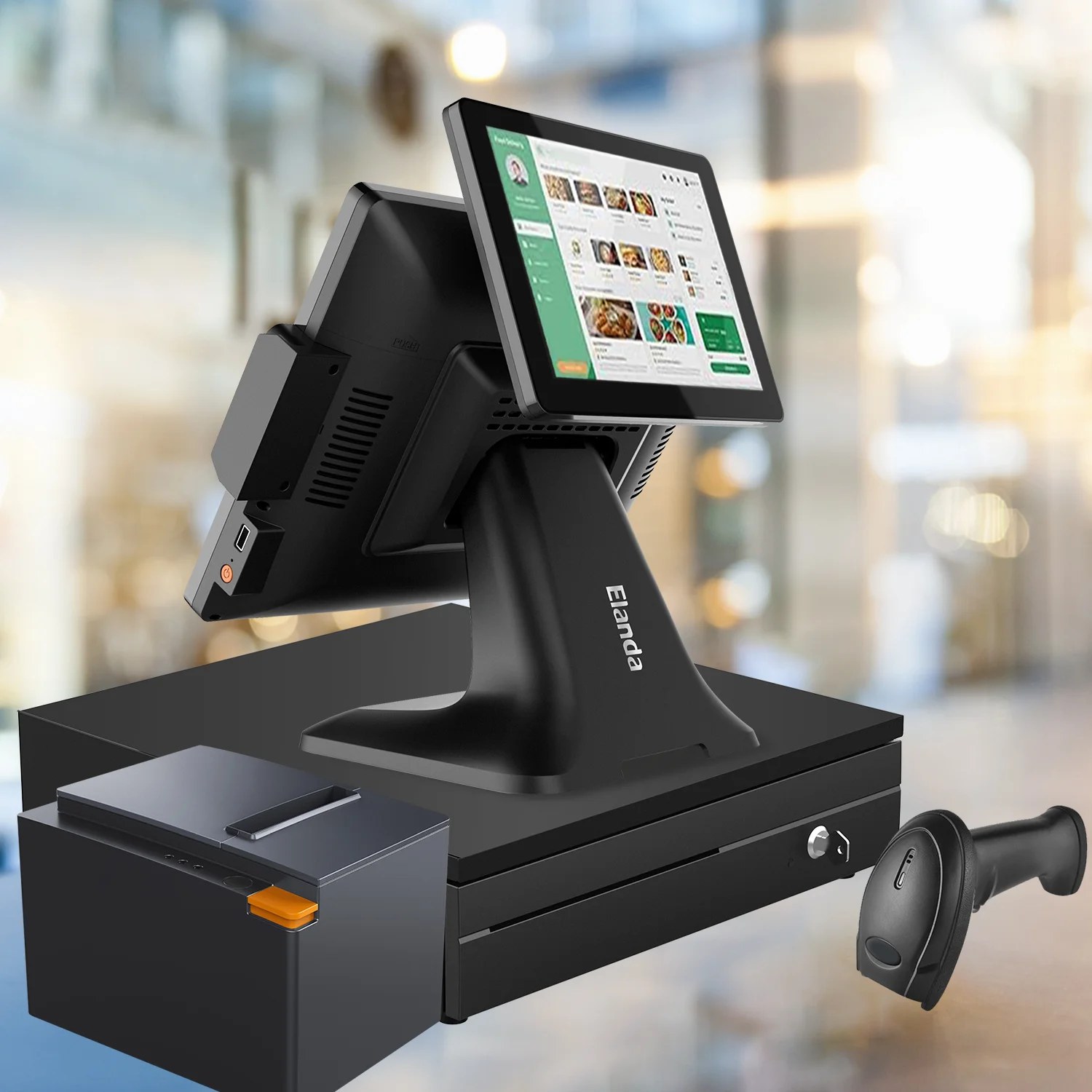 Smart POS Machine WIFI Cash Register Dual Screen Window All in one POS Systems