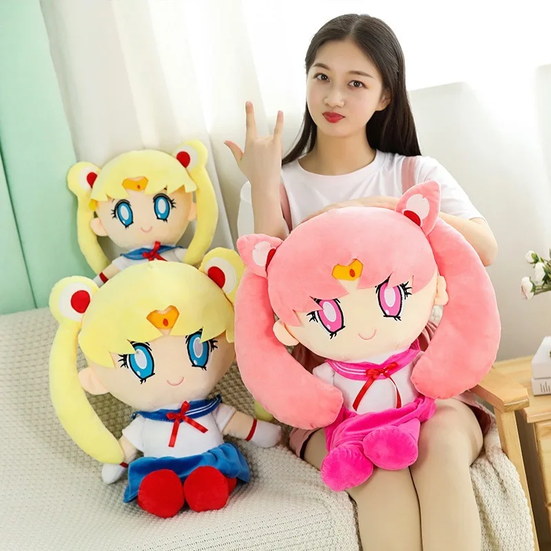 Kawaii Sailor Moon плюшевые игрушки Tsukino Usagi милые девчачьи куклы аниме в форме сердца подарки украшения для дома спальни