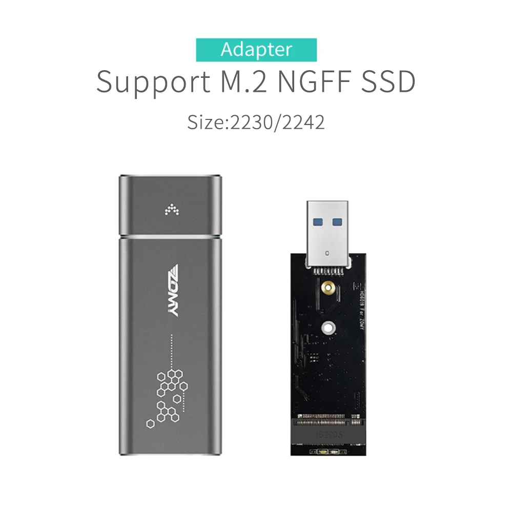 
M.2 ngff SSD Case M2 SATA to USB 3.0 Mini Adapter Aluminum 5Gbps B-Key Hard Drive Enclosure Portable External Case for 2230 2242 