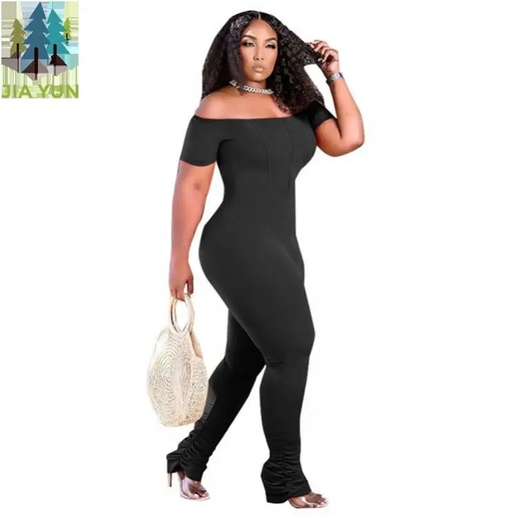 Сезон осень-зима; Большие размеры; Пикантные с открытыми плечами комбинезон для женщин, женская спортивная одежда, женскую одежду боди