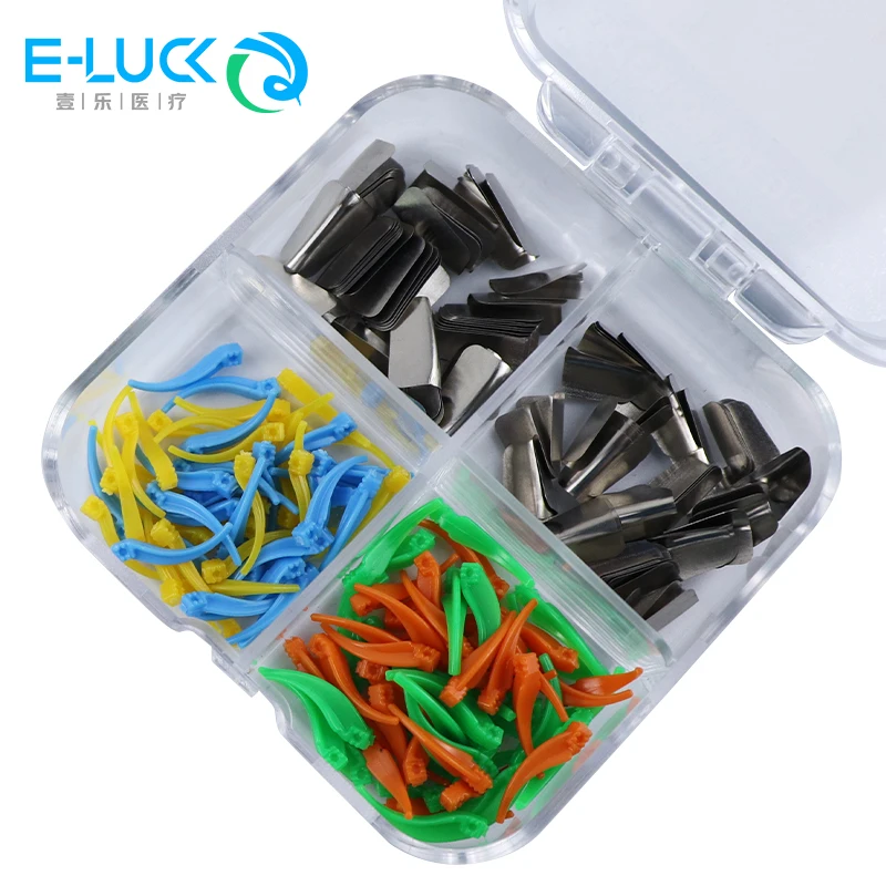 Hot Selling Colorful Dental Wedge Filling Auxiliary Tool  SS Matrix Band and Plastic Wedges Kit
