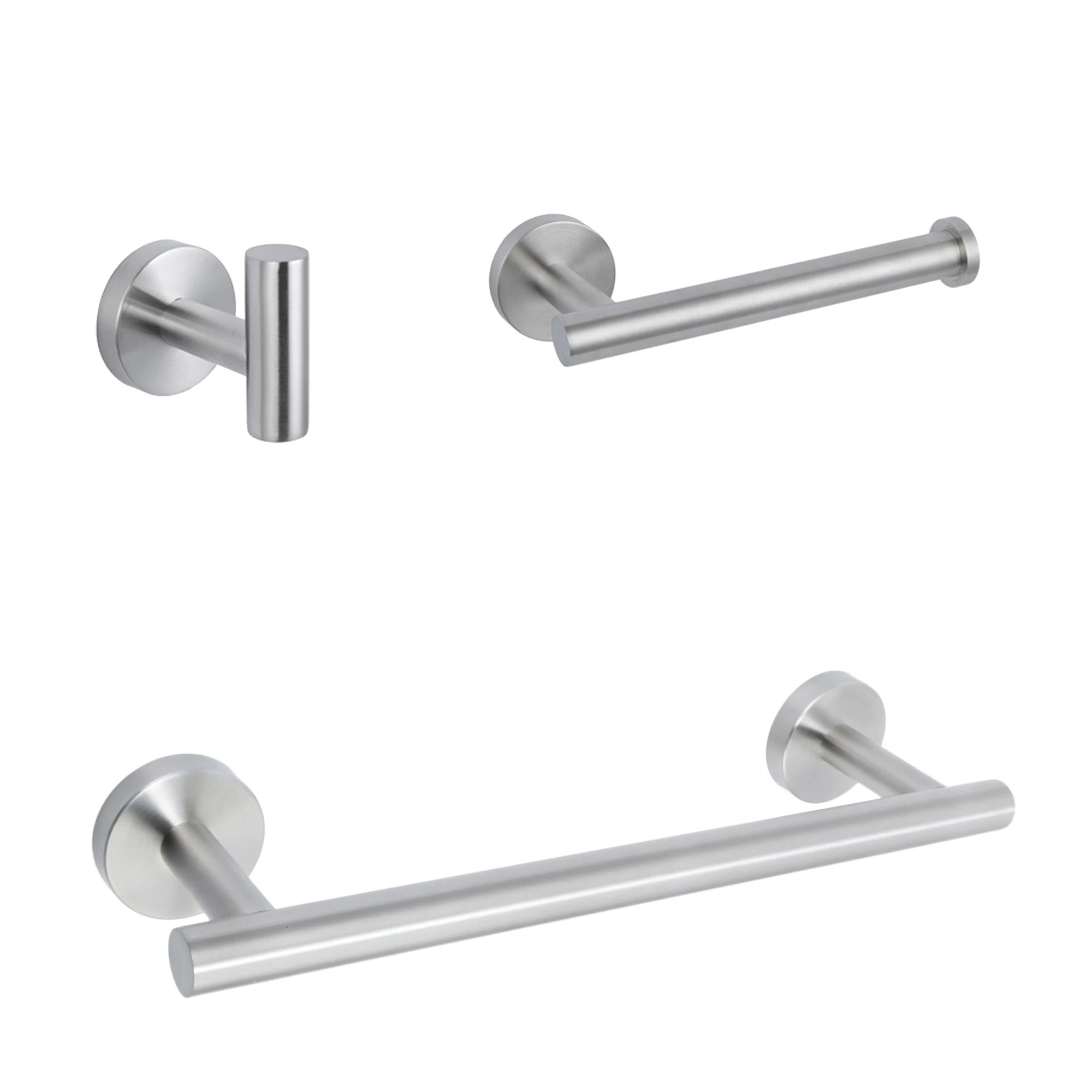 High Quality 304 Stainless Steel toilet paper holder Brushed Gold 3 Piece Bathroom Accessories Sets