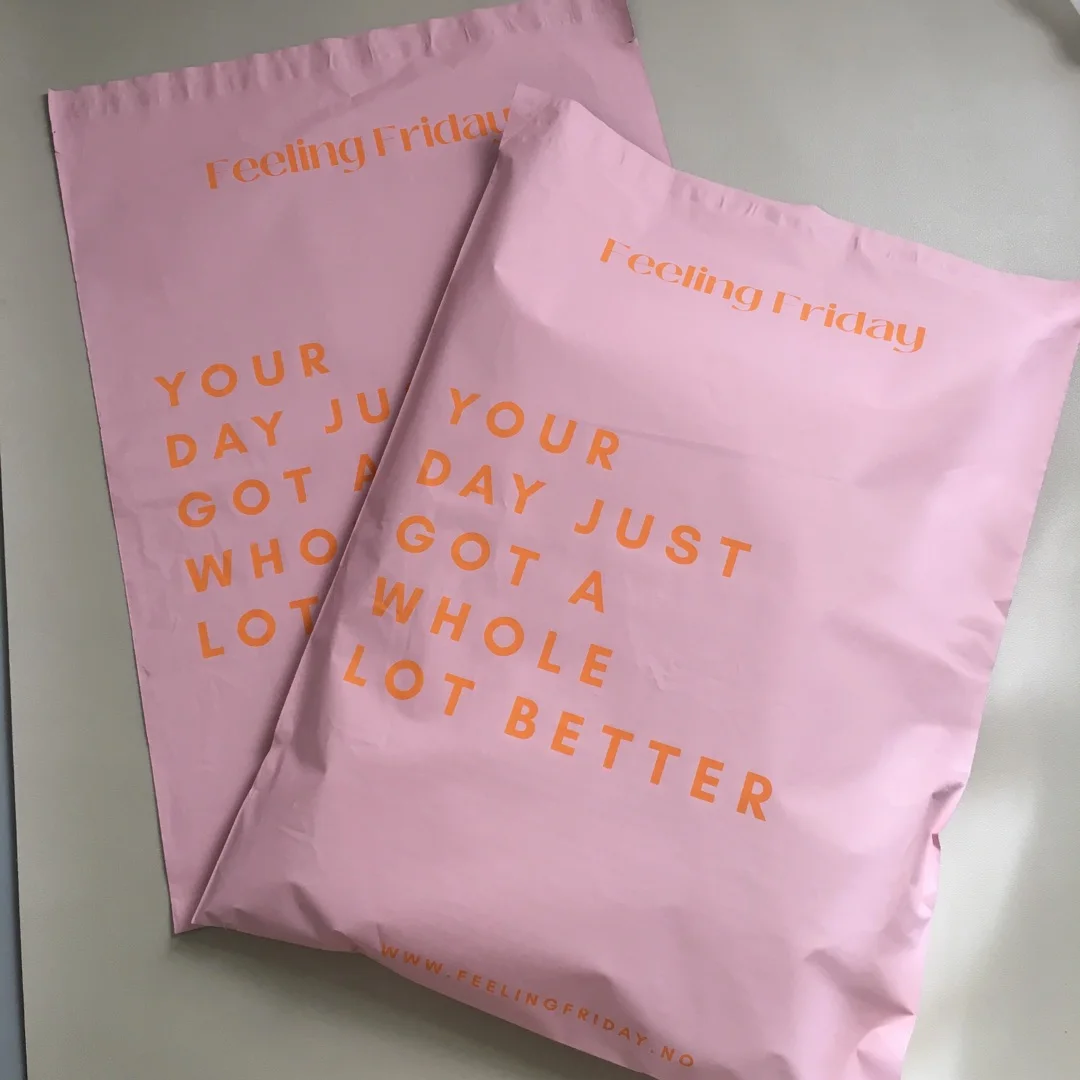 wholesale high quality custom printed poly mailers  strong self adhesive tape bag mailer supplier gold