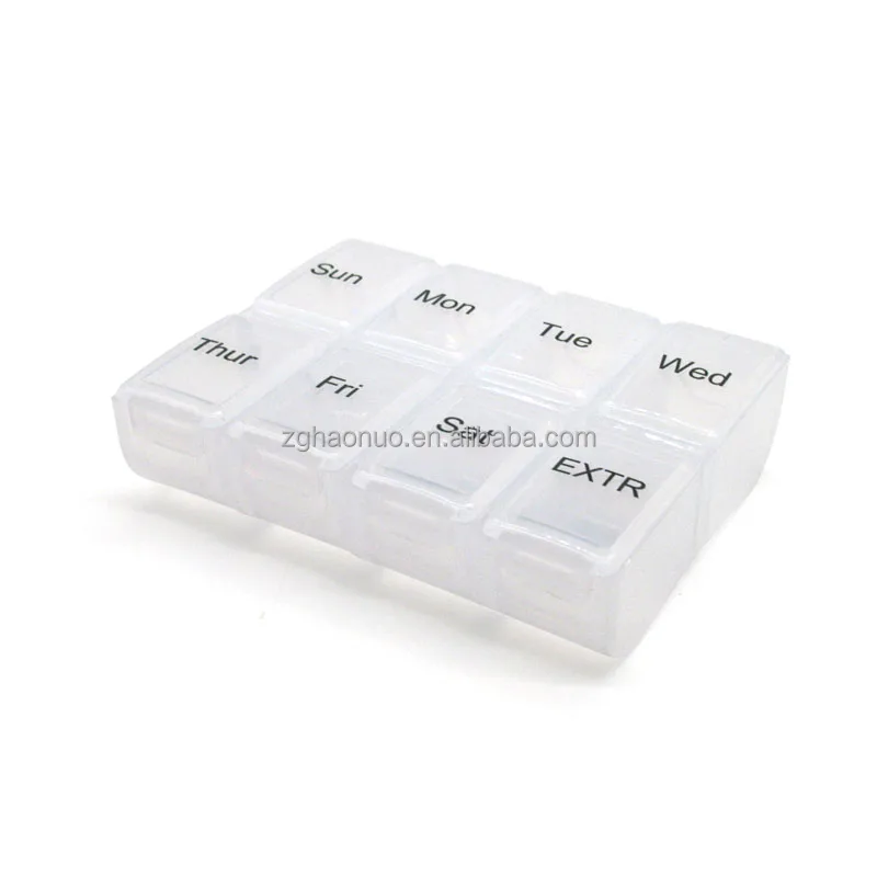 Portable 8-cell drug classification storage box Transparent pill storage box