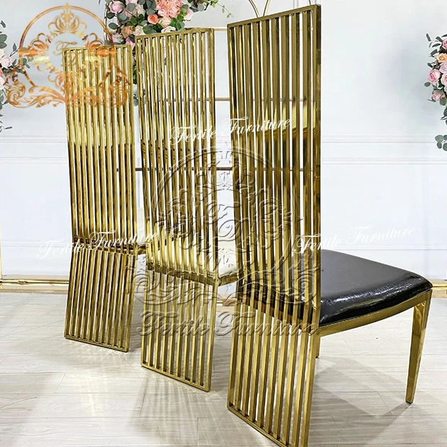 Wedding Stainless Steel Metal High Back Luxury Wedding Chair