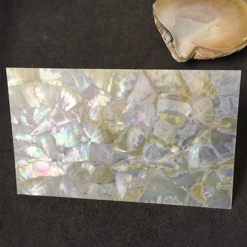 Unique Paint Decorative Yellow Mother of Pearl Shell Veneer Paper Wall Sheet Flakes Inlay Carved Lacquer Art Furniture