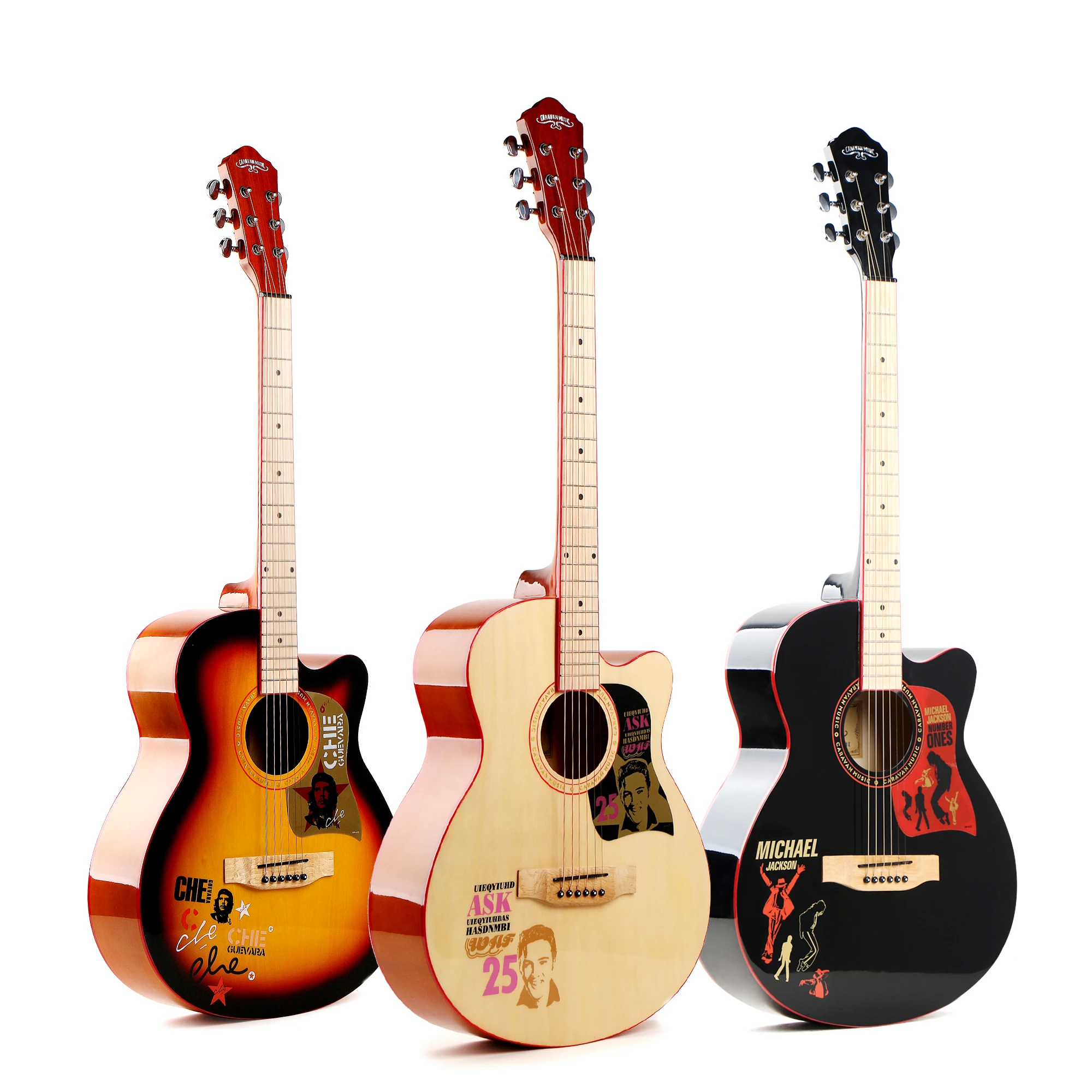 Wholesale Music Instrument Acoustic Guitars Cutaway OEM Beautiful Pattern HS-4015 CARAVAN MUSIC acoustic electric guitar