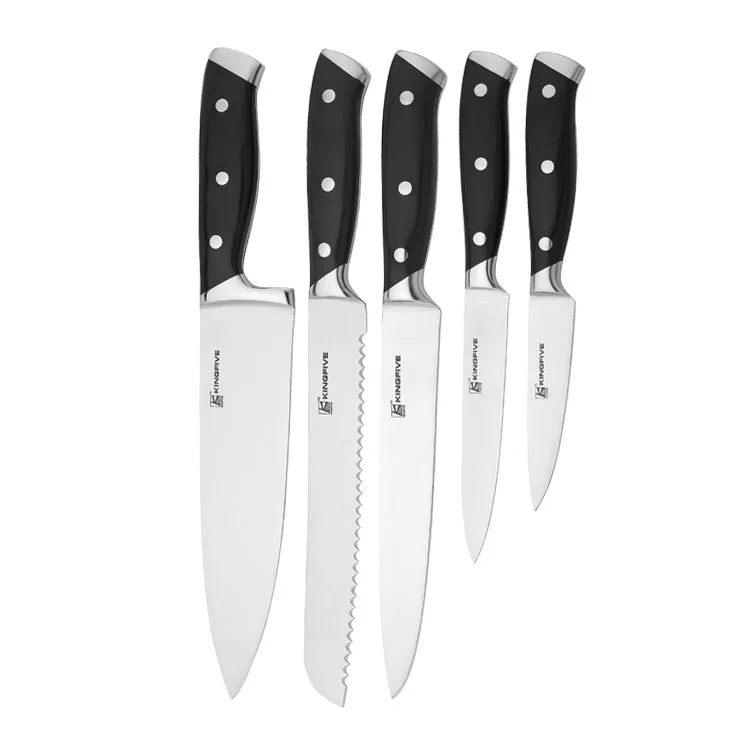 
High Quality 6PCS Stainless Steel Knife Set With Block Customized Logo Kitchen Knives Set 