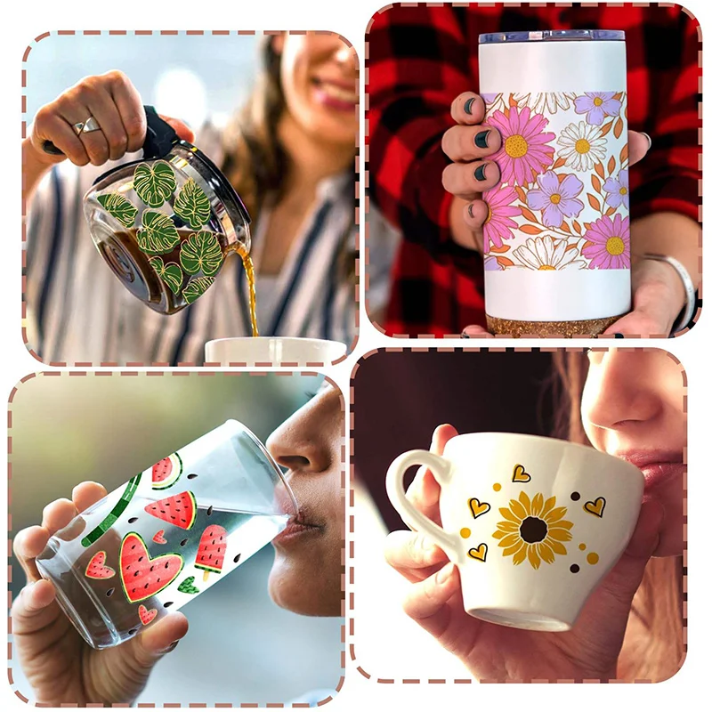 Wholesale Tumbler Custom Uv Dtf Cup Wraps Transfers Uv Dtf Cold Transfer Cup Wrap Transfers Decals Uv Dtf Glass  Wrap For Libby