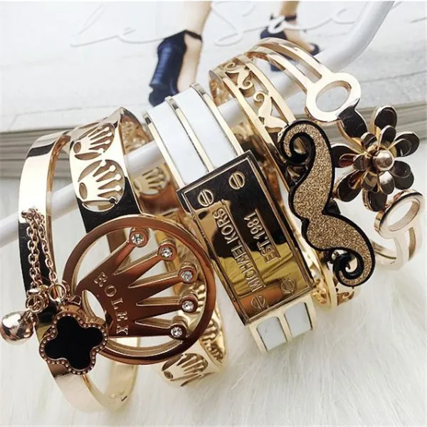 new product ideas 2024 bracelet women titanium women bracelet Wholesale fashion ladies gold stainless steel bangles for female