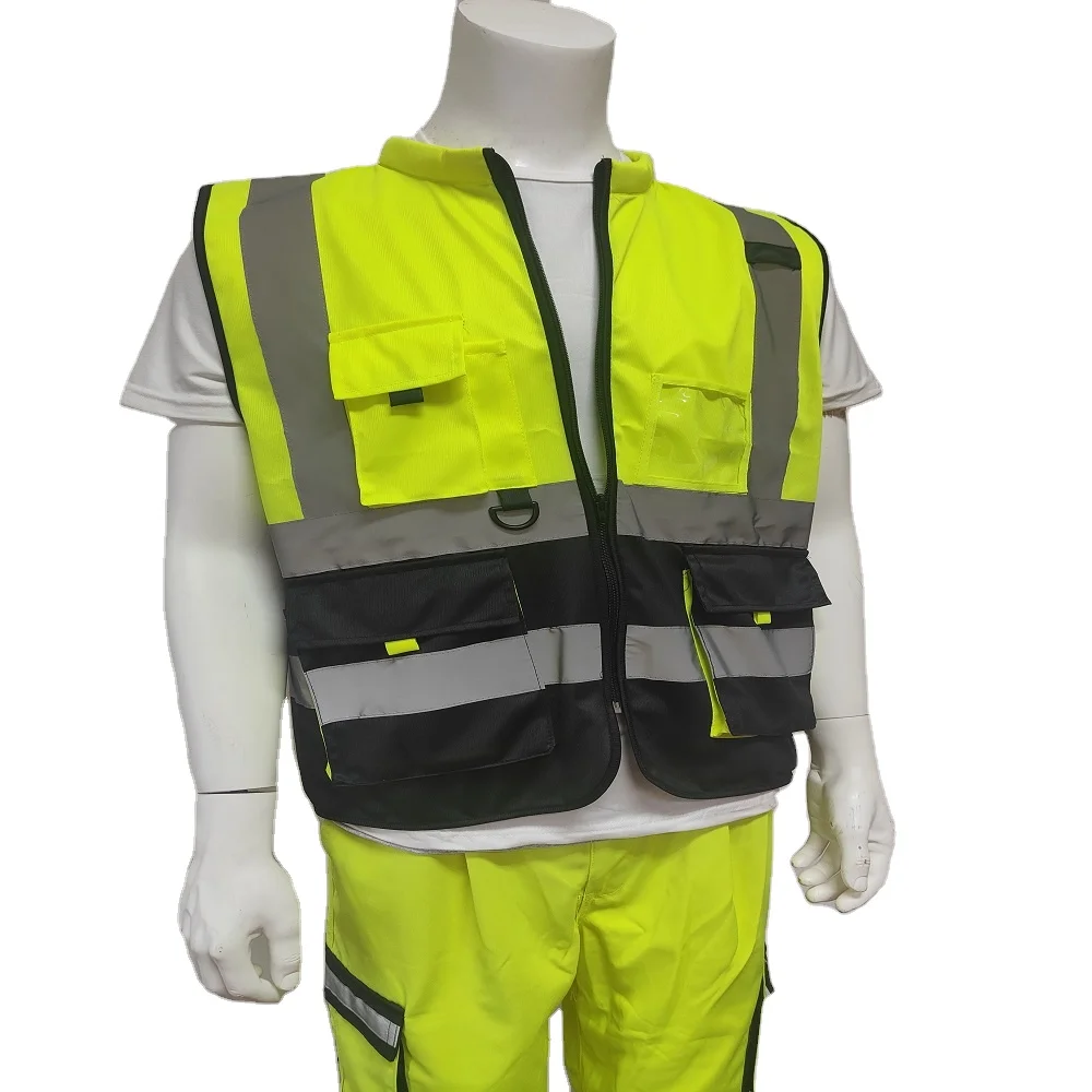 Vivid Engineer Safety Vest 3M  High Visibility adjustable Reflective Vest Multi Pockets Workwear Reflective Clothing