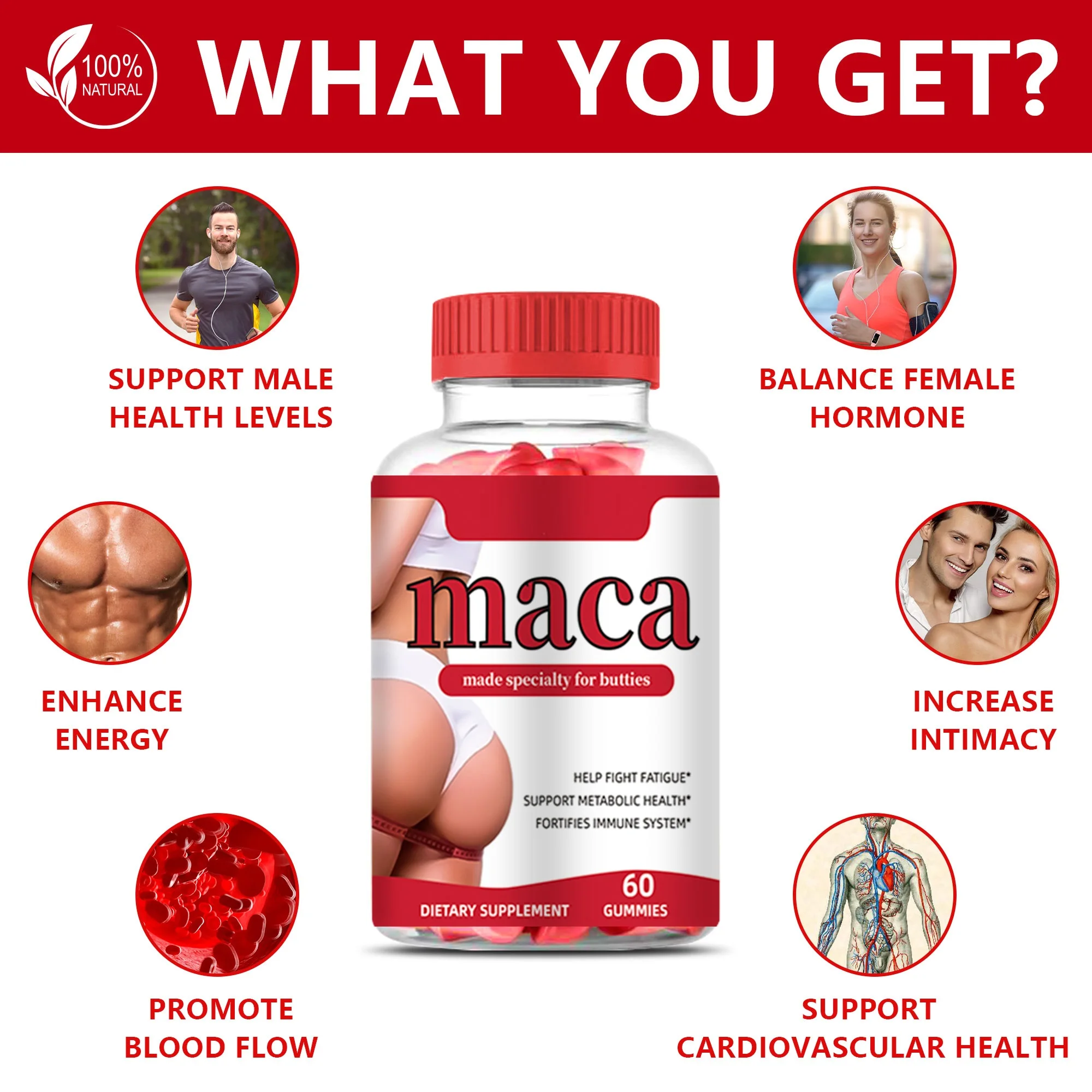 OEM/ODM Bbl Maca Curve Gummies For Hip Buttock Natural Maca Root Gummies Mace Extract Big Beautiful Hips Black Maca Gummies