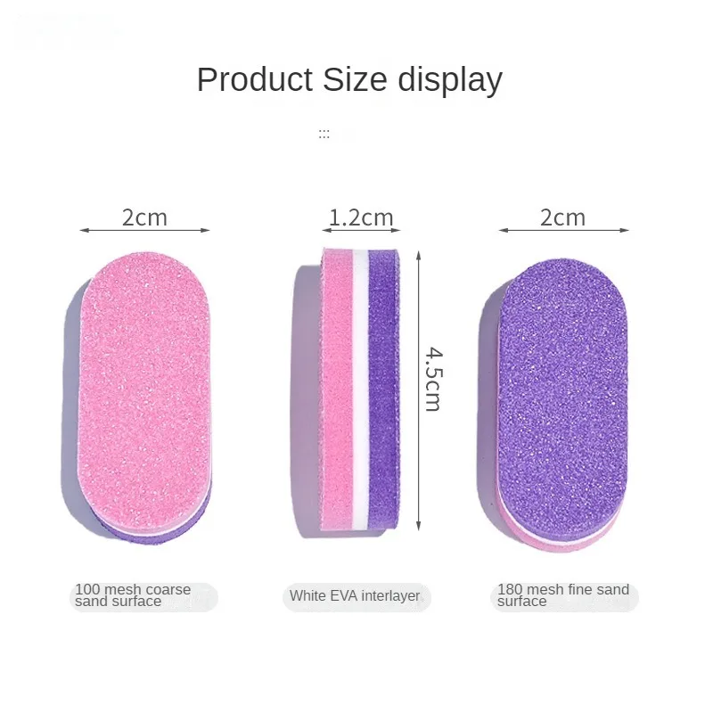 Custom Printed Logo Sandpaper File Nail Art Care Buffer Block Tools Sandpaper Nail File 100/180 Grit Disposable Nail File