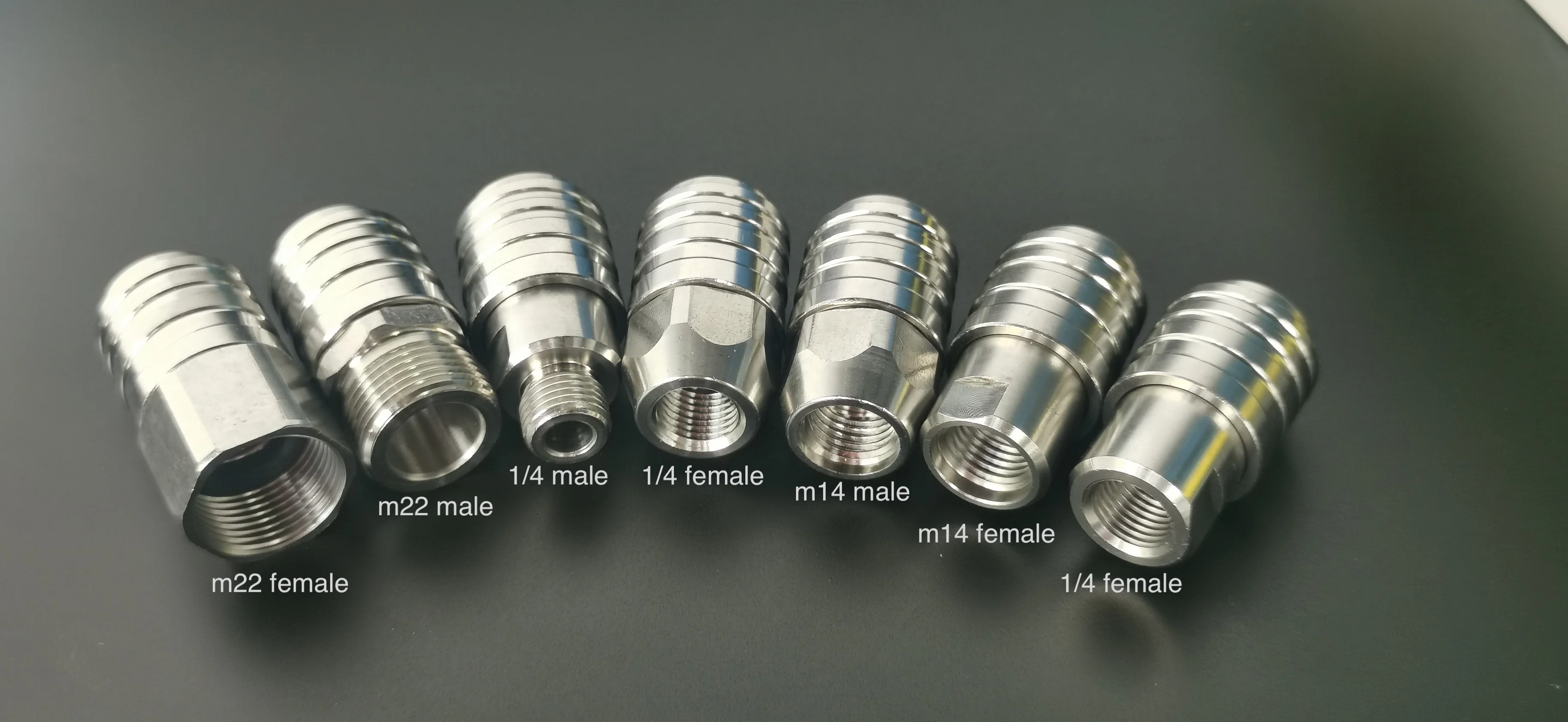 2022 new self-lock quick connector 1/4 couple and 1/4, m14,m22 male female adapter easy release