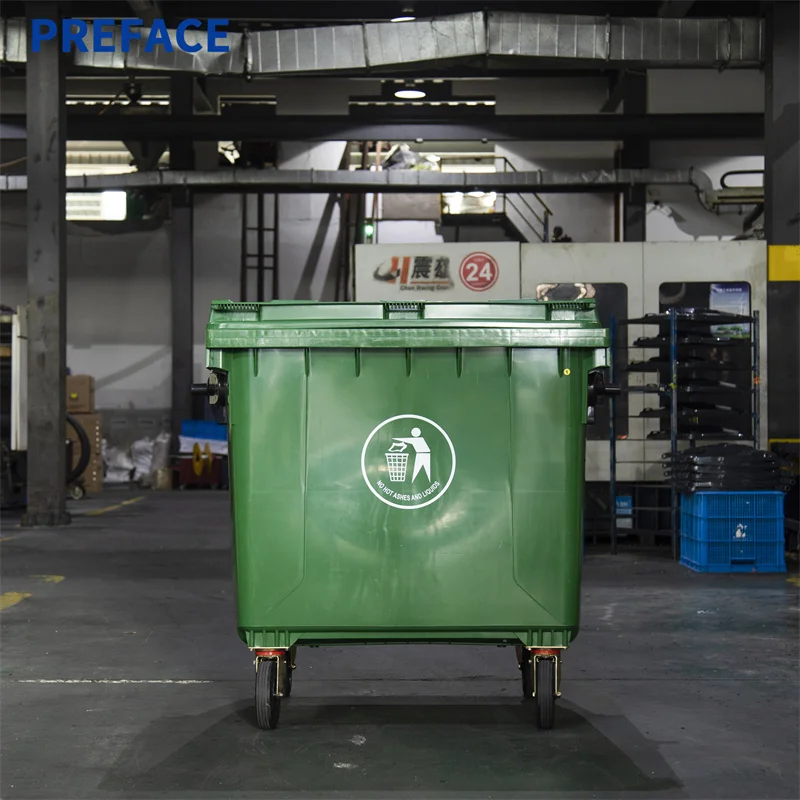 Preface 120l 240l 360l 660l 1100l Plastic Outdoor Trash Can Rubbish Recycling Wheelie Bin Waste Garbage Container