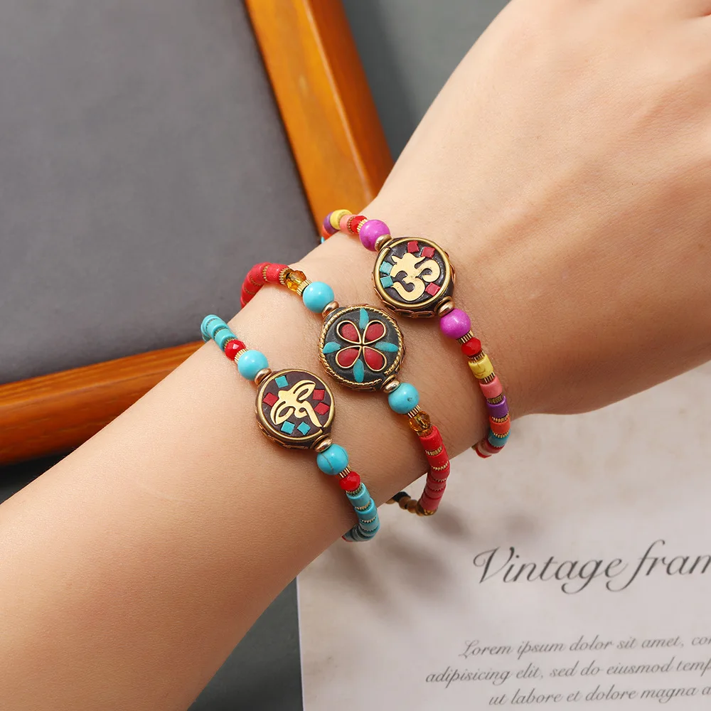 Fashion Tibetan Beads Bracelets Jewelry for Men Women Nepal Ethnic Good Luck Amulet Charm Tibetan beads Handmade Bracelets Gift