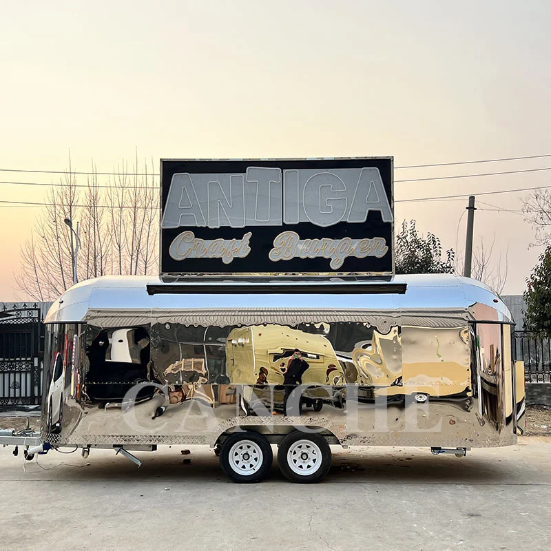 Fully Equipped Fiberglass Trailers Fast Street Retro Australian Standard Concession Mobile Food Cart Trailer with VIN CE COC