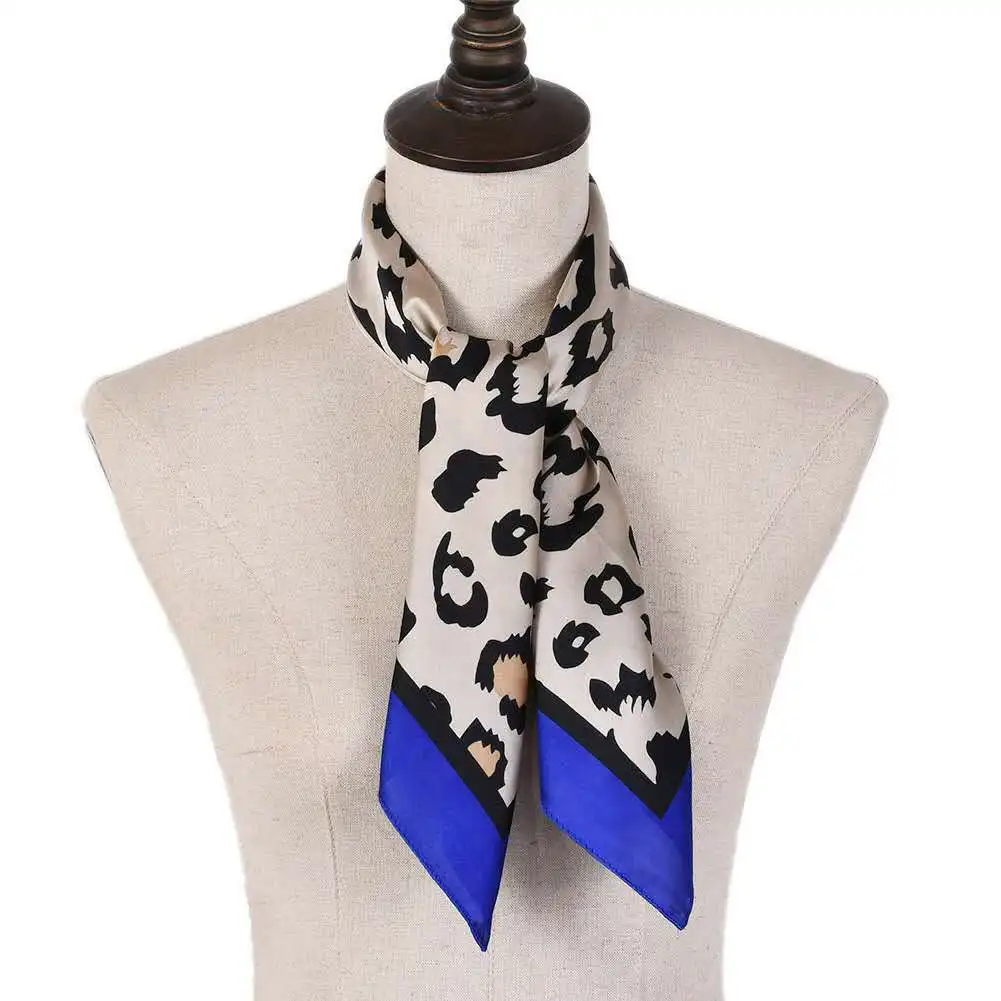Leopard print small square Multi-usage neck scarf for women women handbag decoration towel