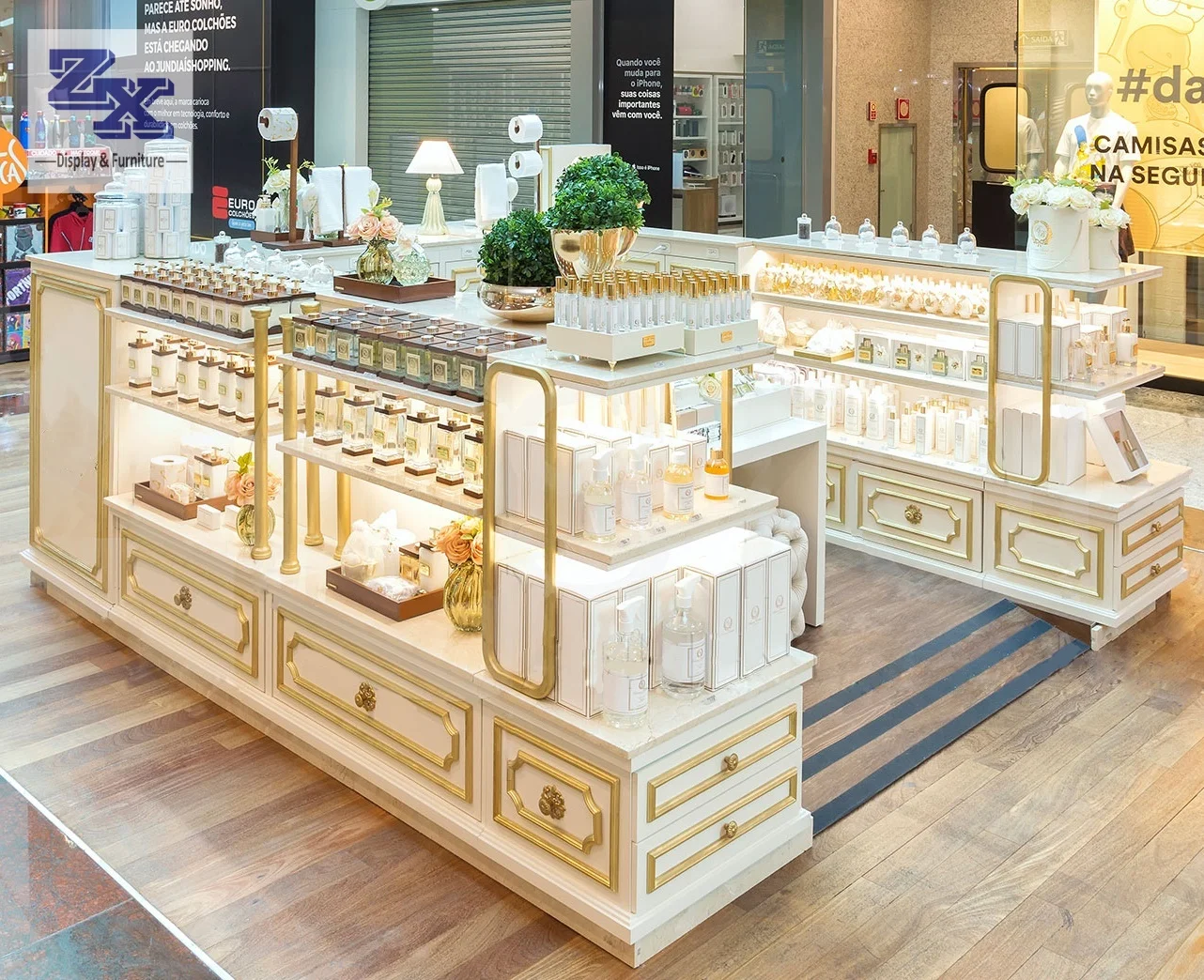 Европейский Стиль витрина для торгового центра киоск парфюмерный