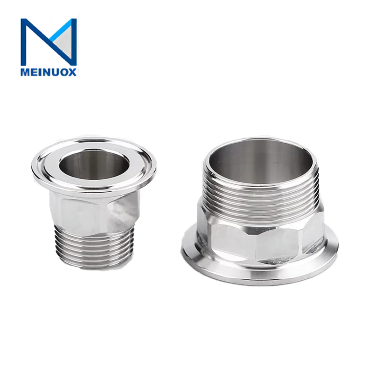 Meinuox Factory Direct Sale Tri Clamp Male Thread DIN Fittings SS304 SS316 Sanitary Food Grade Components Triclamp Ferrules