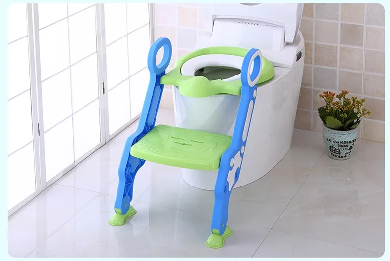 2022 New Multi-functional Auxiliary Cute Baby Toilet Ladder Toilet Seat Child  Folding Potty Wholesale