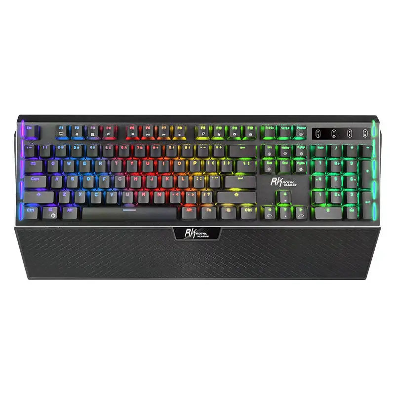 Royal Kludge RK950 rgb light gaming key board with wrist rest kebord gamer pc kibord wireless mechanical keyboard hot swap