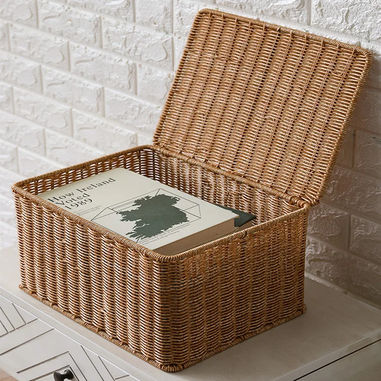 Распродажа, оптовая продажа, плетеный из ротанга, изящный и долговечный органайзер для хранения одежды, корзины для хранения для дома