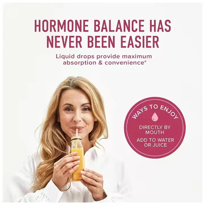 OEM Hormone Balance Liquid Drops Adult Women Vitamin Stinging Nettle Black Cohosh Red Raspberry Leaf Menopause Support