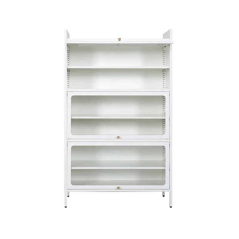 Kitchen Storage Rack Cabinet Kitchen Cupboard Organizer Kitchen Sideboard Living Room Display Cabinet Metal With GlassDoor