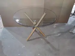 Luxury Italian popular furniture clear tempered glass top and metal chromed legs dining table living room furniture Hot selling