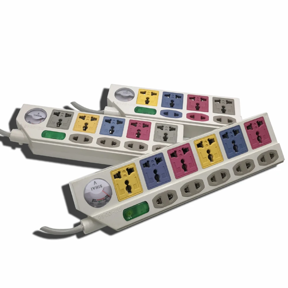 Electrical socket with voltmeter ,5 way outlet extension surge protector