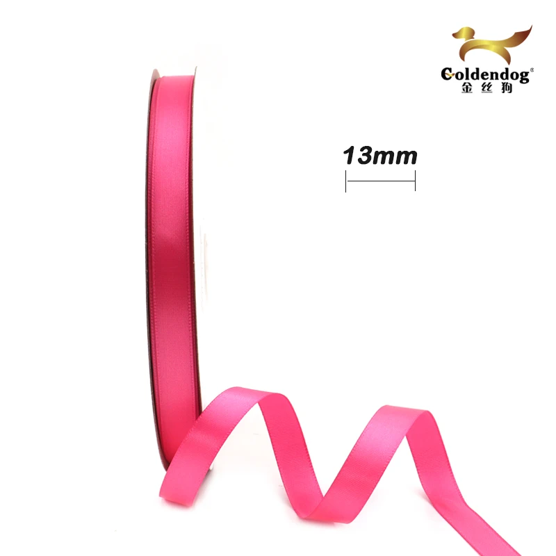 Mafolen factory price 3-100mm width 100% polyester  pure pink color silk satin ribbon for gift wrapping decorative